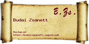 Budai Zsanett névjegykártya